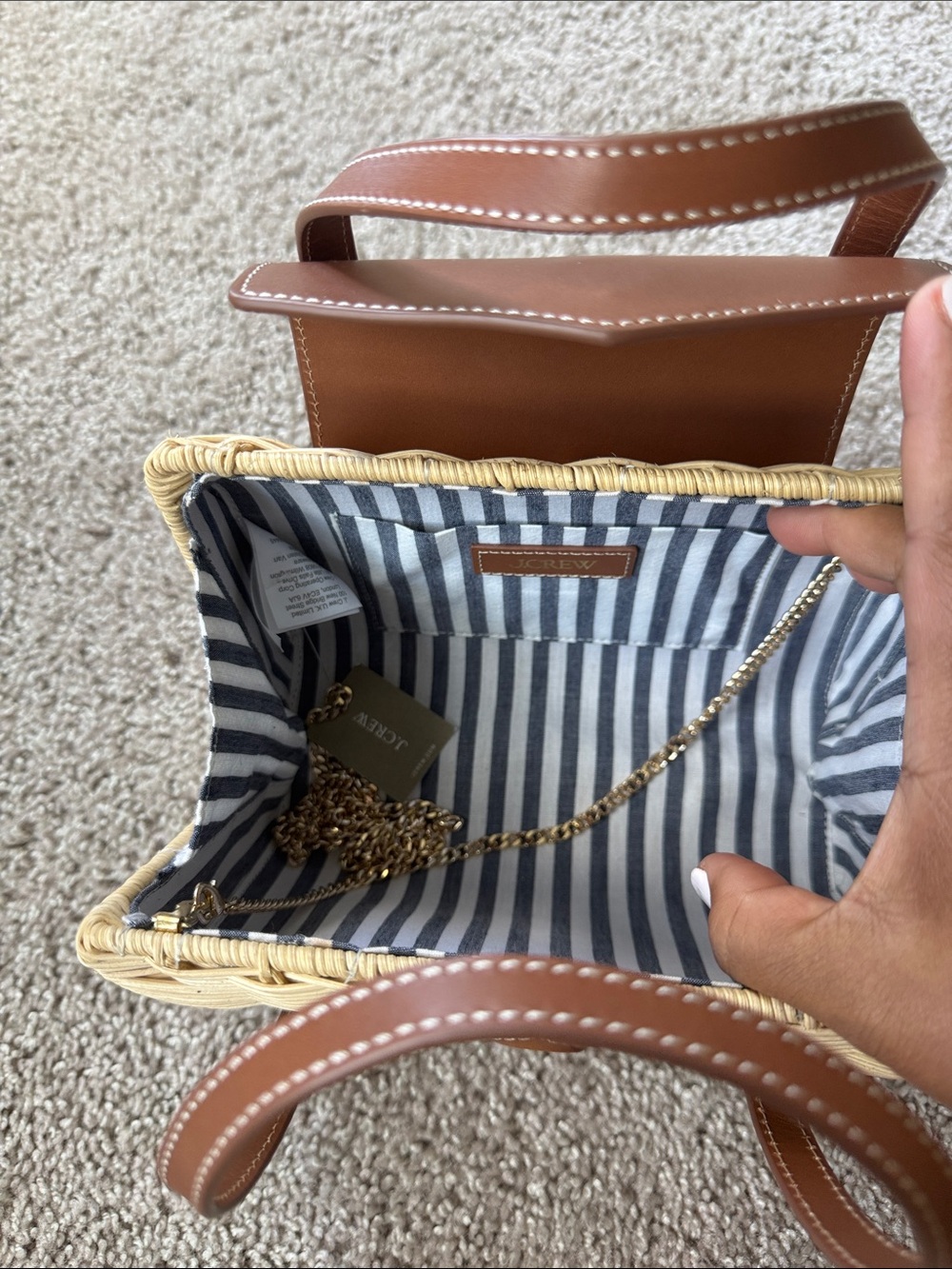 Small rattan top-handle bag - Picture 7 of 8
